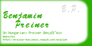 benjamin preiner business card